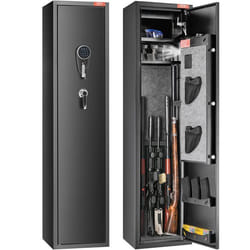 Armoire à 5 Fusils-VEVOR-Coffre-Fort pour Fusils avec Serrure et Clavier Numérique-avec Casier de Rangement Intégré