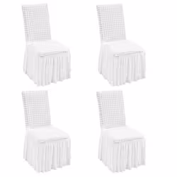 Housses de chaise pliantes en élasthanne extensible-VEVOR-4 pcs housses de protection universelles-pour mariage vacancesblanc