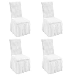 Housses de chaise pliantes en élasthanne extensible-VEVOR-4 pcs housses de protection universelles-pour mariage vacancesblanc