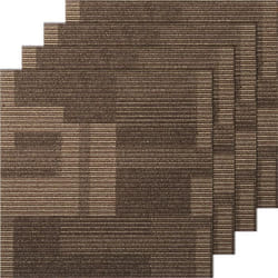 Dalles de Moquette-VEVOR-61x61 cm-24PCS-Facile à Installer-Velours-Chambre à Coucher Salon Marron Mélangé-Marron Mélangé