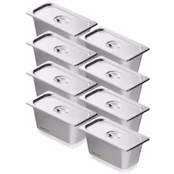 Bac Gastronorme GN 1/3 Lot de 8-VEVOR-Récipient Inox pour Bain-marie 08 mm dÉpaisseur-pour Chauffe-plats Réfrigérateur