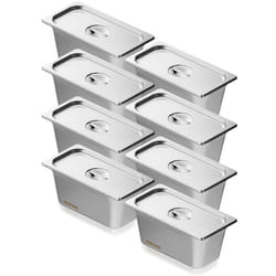 Bac Gastronorme GN 1/3 Lot de 8-VEVOR-Récipient Inox pour Bain-marie 08 mm dÉpaisseur-pour Chauffe-plats Réfrigérateur