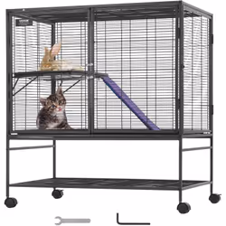 Caractéristiques & Détails Espace de vie spacieux : cette cage pour furet offre à votre animal de compagnie un espace d'activ ...
