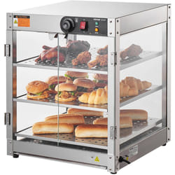 Vevor - Vitrine Chauffante Commerciale 3 Niveaux, Presentoir a Chaud 800 w avec Lumiere, Controle de Temperature 3085 ℃, Grande Capacite 90 l pour