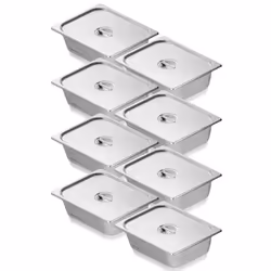 Bac Gastronorme GN 1/2 Lot de 8-VEVOR-Récipient Inox pour Bain-marie 08 mm dÉpaisseur-pour Chauffe-plats Réfrigérateurs
