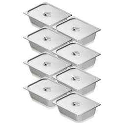 Bac Gastronorme GN 1/2 Lot de 8-VEVOR-Récipient Inox pour Bain-marie 08 mm dÉpaisseur-pour Chauffe-plats Réfrigérateurs
