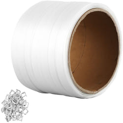 Rouleau de cerclage en sangle tissee pour emballage, 100 m x 19 mm x 0,9 mm, bobine de cerclage robuste pour palettes, haute resistance 800 kg,