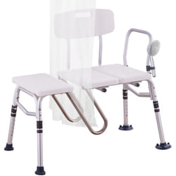 Banc de transfert de baignoire, banc de transfert de baignoire reglable avec protection de rideau en forme de u et dossier reversible, siege de
