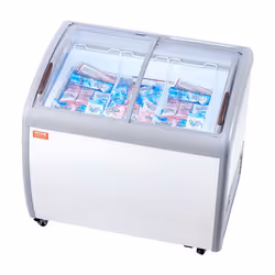 Vitrine Réfrigérée à Crème Glacée Commerciale-VEVOR-Comptoir à Glace 264 L-2 Portes Coulissantes en Verre Roulettes Verrouill ...
