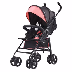 Poussette Légère pour Bébé-VEVOR-Poussette pour Tout-petit Compacte avec Dossier Inclinable Multipositions-Noir Rose