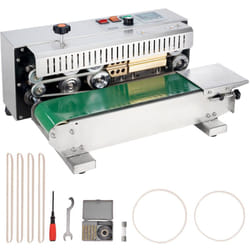 VEVOR Machine de scellage de sacs en continu, largeur de scellage 6-12 mm, scelleuse a bande horizontale en acier inoxydable avec controle numerique