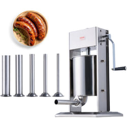 Vevor - Poussoir a saucisses manuel, machine a saucisses verticale 10 l / 22 lbs, poussoir a viande a double vitesse, fabrique en acier inoxydable