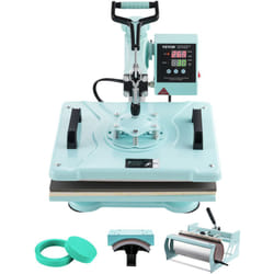 Vevor - Presse a Chaud 5-en-1 Plaque 30x38 cm, Machine de Sublimation Textile avec Presse a Tasses de 89 cL, Pivotant a 360°, Controle Numerique