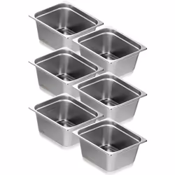 Bac Gastronorme GN 1/2 Lot de 6-VEVOR- 08 mm dÉpaisseur Bac Inox Alimentaire 148 cm Profondeur