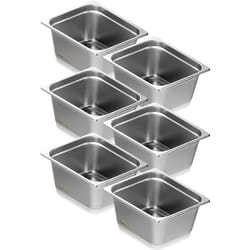 Bac Gastronorme GN 1/2 Lot de 6-VEVOR- 08 mm dÉpaisseur Bac Inox Alimentaire 148 cm Profondeur