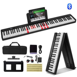 Clavier Piano Pliable 88 Touches-VEVOR-Piano Électronique Numérique Portable avec Pédale de Sustain Touches Lumineuses-Noir
