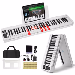 Clavier Piano Pliable 61 Touches-VEVOR-Piano Électronique Numérique Portable avec Pédale de Sustain-Débutants Adolescents-Bla ...