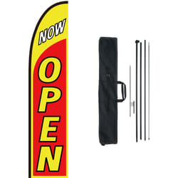 Kit mat de drapeau avec drapeau plume publicitaire, avec 1 drapeau open, 1 poteau, 1 piquet de sol, hauteur totale 498,5 cm pour entreprises
