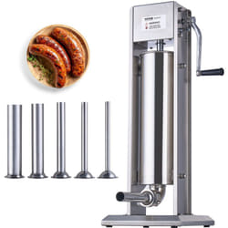 Vevor - Poussoir a saucisses manuel, machine a saucisses verticale 7 l / 15 lbs, poussoir a viande a double vitesse, fabrique en acier inoxydable 304