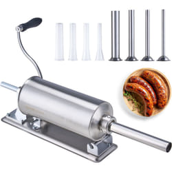 Vevor - Poussoir a saucisses manuel, machine a saucisses horizontale de 2,5 l / 6 lbs avec pince de type u, en acier inoxydable de qualite