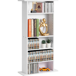 Armoire de rangement cd/dvd a 5 couches, etagere reglable a dvd pouvant contenir jusqua 240 cd, protege et organise les collections de musique, de