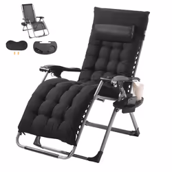 Fauteuil Inclinable Zéro Gravité-VEVOR-645 mm-Transat Relax Jardin pour Intérieur Extérieur-avec Coussin Appui-tête Repose-pi ...