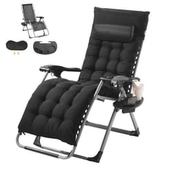 Fauteuil Inclinable Zéro Gravité-VEVOR-645 mm-Transat Relax Jardin pour Intérieur Extérieur-avec Coussin Appui-tête Repose-pieds