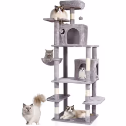 Caractéristiques & Détails Centre d'activités pour chats : cet arbre à chat à plusieurs niveaux est parfait pour 1 à 4 chats  ...