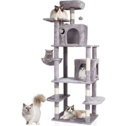 Vevor - Arbre a chat deinterieur, tour a plusieurs niveaux de 68,5 po, comprend deux condos pour chat, un poteau en sisal, un hamac, un point