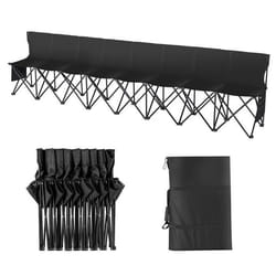 Banc Pliant Portable à 8 Places-VEVOR-Banc de Camping Pliable dextérieur-pour Pêche Football-Noir