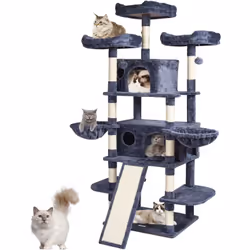 Caractéristiques & Détails Centre d'activités pour chats : cet arbre à chat à plusieurs niveaux est parfait pour 1 à 5 chats  ...