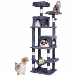 Caractéristiques & Détails Centre d'activités pour chats : cet arbre à chat à plusieurs niveaux est parfait pour 1 à 4 chats ...