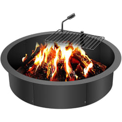 Vevor - Anneau de foyer avec gril de barbecue, diametre exterieur 889 mm diametre interieur 787,4 mm hauteur 215,9 mm, doublure en acier au carbone,