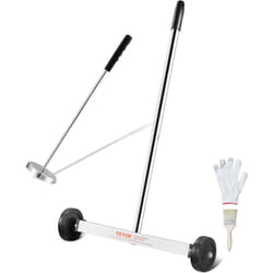 Vevor - Balai magnetique a roulettes de 15 po, capacite de charge de 8 lb, comprend un baton magnetique extensible, hauteur du manche reglable, ideal