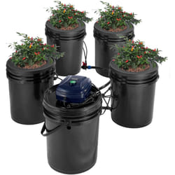 Vevor - Systeme de Culture Hydroponique rdwc, Kit Goutte a Goutte Superieur, Culture en Eau Profonde a Recirculation 20 l 4 Seaux, avec Pompe a Air,