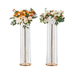 Support Fleur Mariage - VEVOR - 2PCS Support de Fleurs de Mariage Centre Table de Mariage en Cristal 90cm