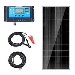 Panneau Solaire Portable - VEVOR - Kit de Panneau Solaire Monocristallin 100 W 12 V et Contrôleur de Charge
