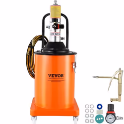 Pompe a Graisse Pneumatique - VEVOR - Pompe à Seau de Graisse Pneumatique avec Baril de Graisse 20 L sur Roues Tuyau 4 m