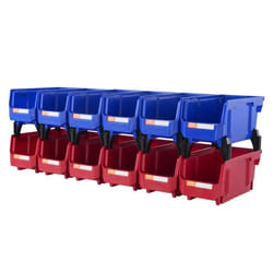 Bac a Bec - VEVOR - Bac de Rangement Empilable Suspendu Plastique de Garage 12PCS 276 x 139 x 128 mmPlastique PPBleu-Rouge