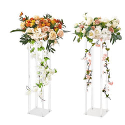 Support Fleur Mariage - VEVOR - 2PCS Support de Fleurs Mariage Centre de Table Mariage en Acrylique 80 cm