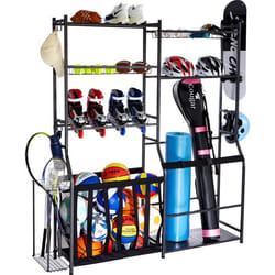 Organisateur d’Équipements de Golf en Acier-VEVOR-Étagère de Rangement pour 2 Sacs de Golf Clubs Balles et Autres Équipements