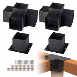 Kit Supports de Pergola-VEVOR-390 x 270 x 202 mm-Support de Poteau Bois de Menuiserie-pour Tonnelles Pergolas de Terrasse