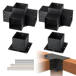 Kit Supports de Pergola-VEVOR-390 x 270 x 202 mm-Support de Poteau Bois de Menuiserie-pour Tonnelles Pergolas de Terrasse