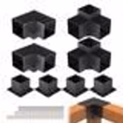 Support Poteau Bois  - VEVOR -  Kit Supports Pergola 3 Voies pour Poteau Bois Gazebos 6x6 15x15 cm 8PCS