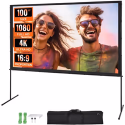 Écran de Projection sur Pied - VEVOR - Toile de Projection sur Trépied Portable 100 pouces 16:9 pour Vidéoprojecteur