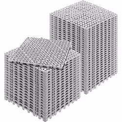 Dalles de Jardin Piscine-VEVOR-Lot de 50-30x30x15 cm Gris Dalle Clipsable Ajourée PVC-pour Terrasse Cuisine Spa Salle de Bain