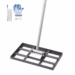 Râteau de Nivellement de Pelouse-VEVOR-431 x 254 x 2140 mm-Manche 1980 mm-Acier au Carbone-pour Cour Terrain de Golf Jardin