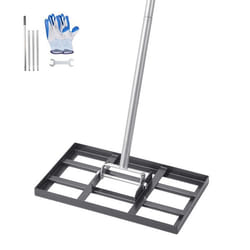 Râteau de Nivellement de Pelouse-VEVOR-431 x 254 x 2140 mm-Manche 1980 mm-Acier au Carbone-pour Cour Terrain de Golf Jardin