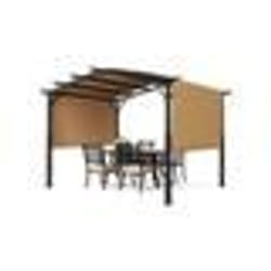 Pergola dextérieur-VEVOR-12 x 10 Pieds-pergola en Métal à Toit Arqué-pergola Rétractable avec Auvent Pare-soleil