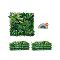 Mur Végétal Artificiel-VEVOR-8PCS-Panneau Mural Décoratif Plante Artificielle 3D Emboîtable-pour Décoration Intérieure Extérieure